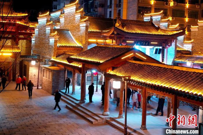 航拍江西修水宁州古城 古韵夜色惹人醉