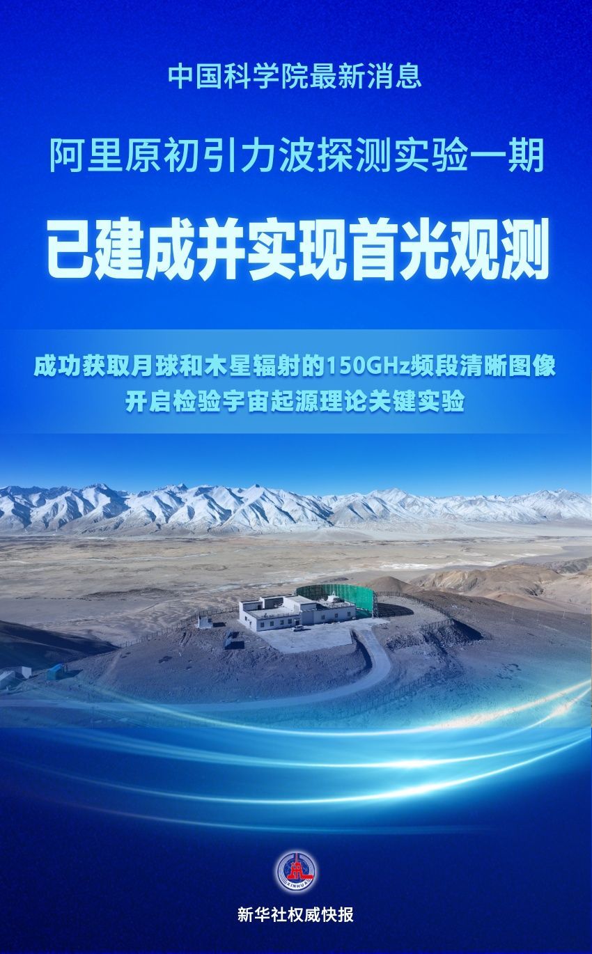 新华社权威快报|检验宇宙起源理论！我国在原初引力波探测领域迈出关键一步